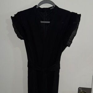 Chic Black Dress with Ruffle Sleeves